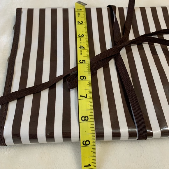 HENRI BENDEL brown white striped hanging 4 pockets travel toiletries bag VVGUC+ - Picture 5 of 11